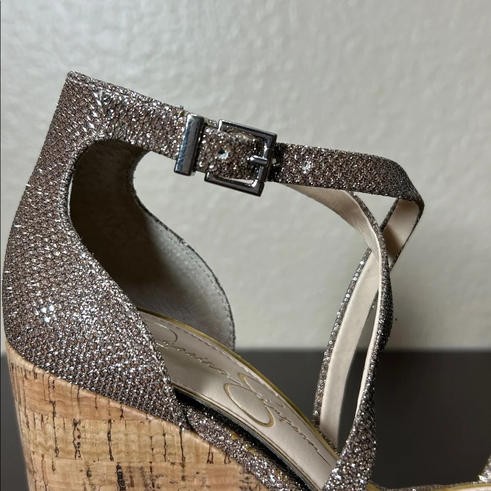 NEW Jessica Simpson Wedge Sandals – Glitter – Size 5.5 – New